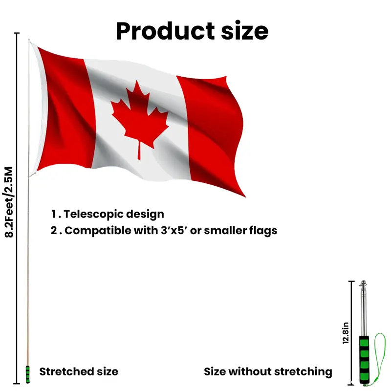 Pullox 5FT Telescopic Stainless Steel Flagpole view 4