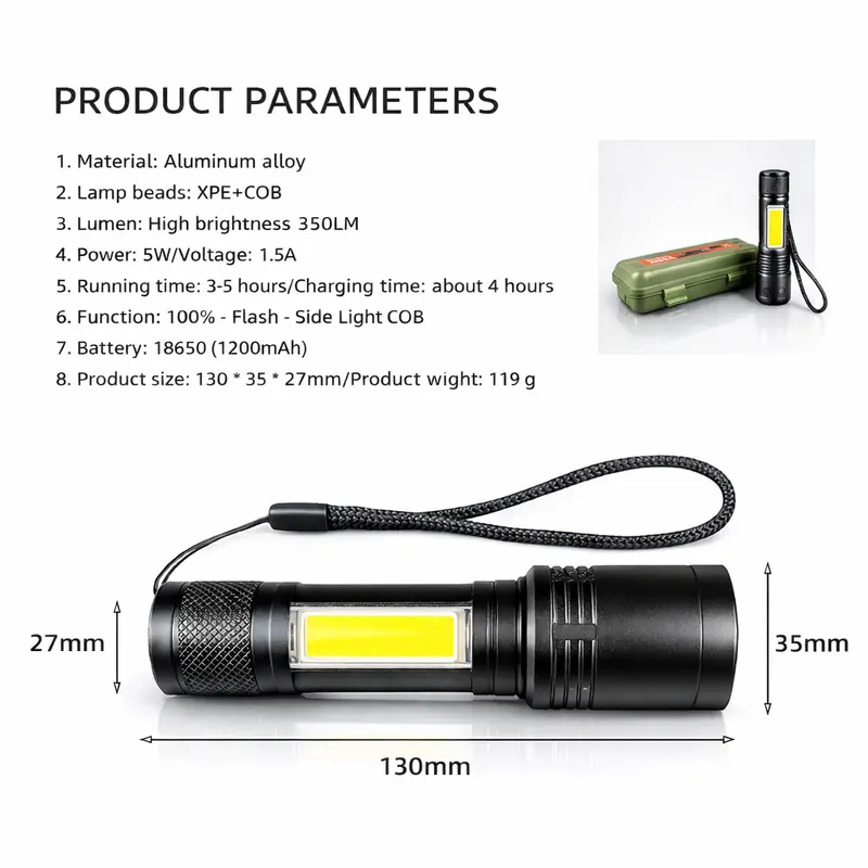 Pullox Adjustable Tactical Torch Light - view 2