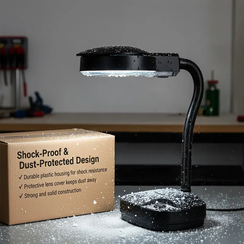 SSEA 5X LED Magnifying Desk Lamp | Flexible Gooseneck Arm | Black | Precision Reading & Inspection Lamp view 5